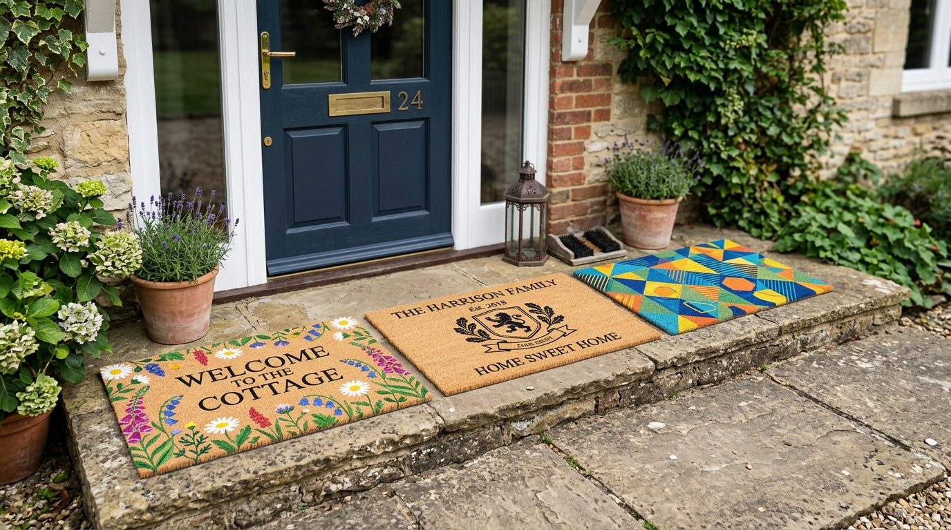 Sublimation printed doormats in the UK with custom designs