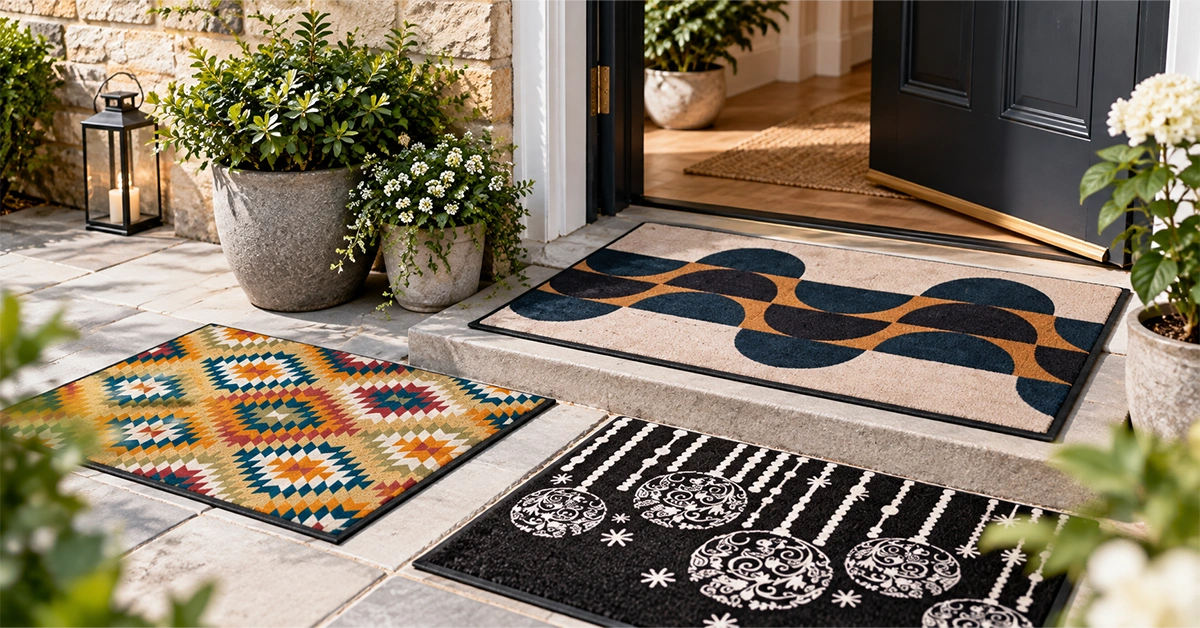 Sublimation printed doormats in the UK with custom designs